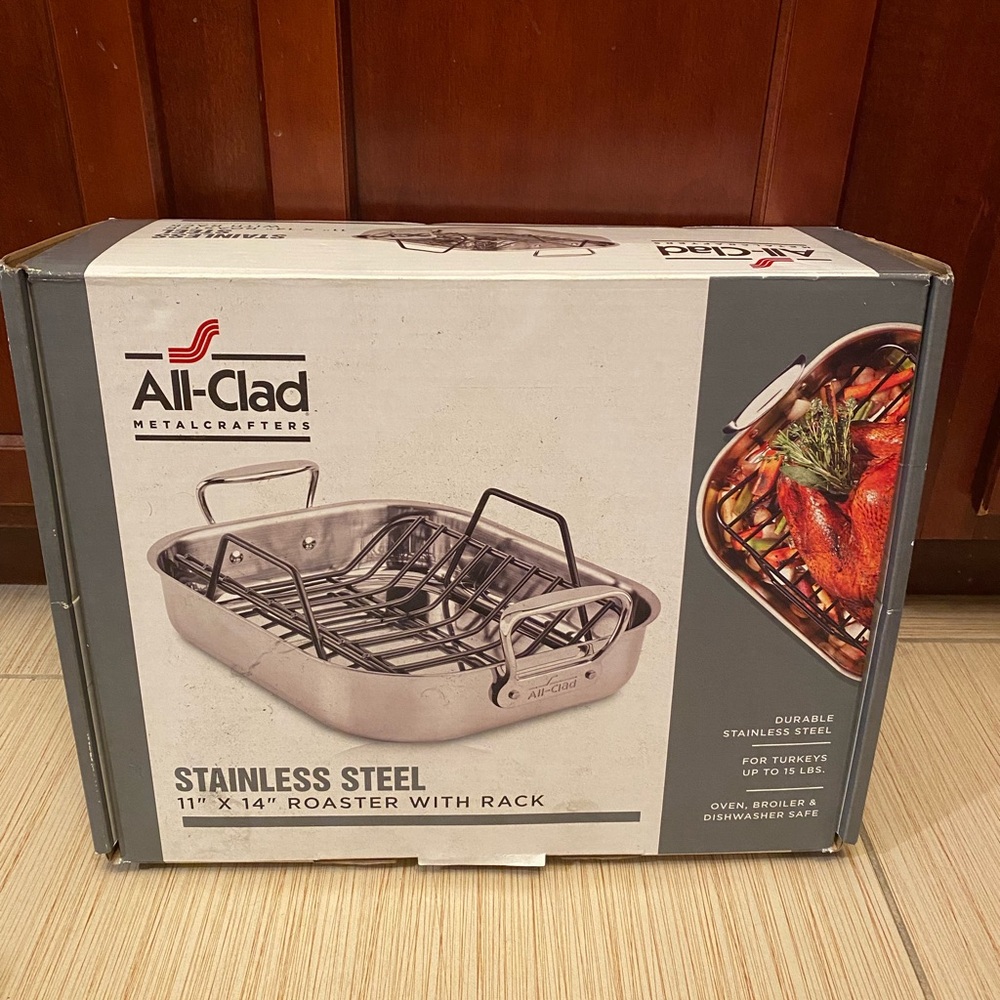 🆕 All-Clad Stainless Steel Roaster with Rack